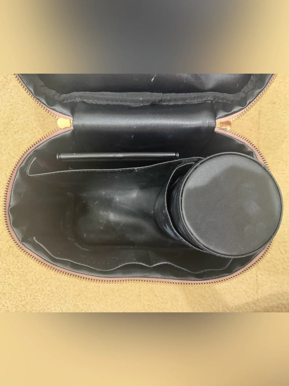 Sly Beauty Pink Vegan Leather Makeup Train Case Cosmetic Organizer